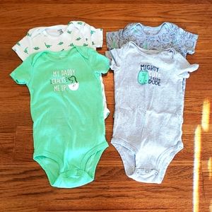 Carter's Dinosaur short sleeve Onsies Bundle of 4 ~ sz 24 months